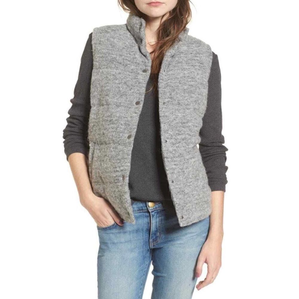Bb Dakota gray wool blend button up vest xs